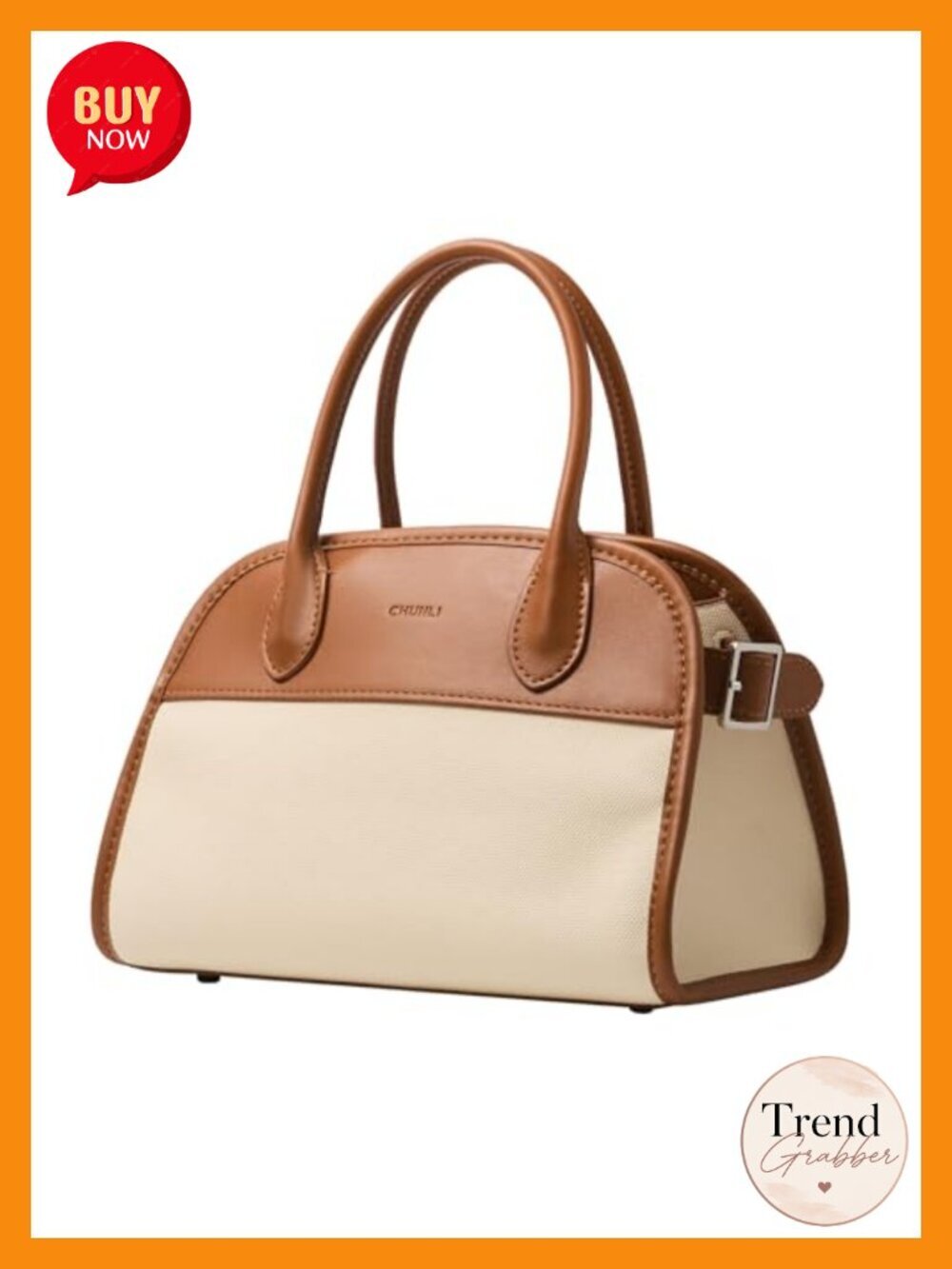 PU Leather Satchel Bag, Top Handle Zipper Crossbody Purse for Travel Work